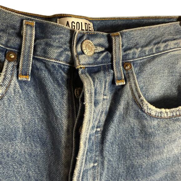 Agolde 90’s Loose Straight Fit Distressed Denim Blue Jeans Portal Size 25 - Picture 4 of 12